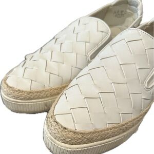 Franco Sarto woven leather slip ons 8.5